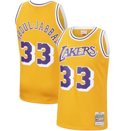 Kareem Abdul-jabbar Los Angeles Lakers Hardwood Classics Swingman Jersey - Gold