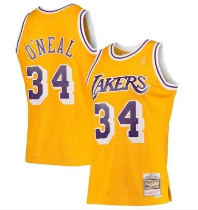 Shaquille Oneal Los Angeles Lakers 199697 Hardwood Classics Swingman Jersey - Gold
