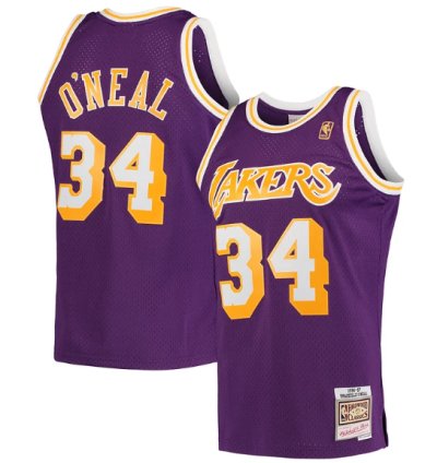 Shaquille Oneal Los Angeles Lakers 199697 Hardwood Classics Swingman Jersey - Purple