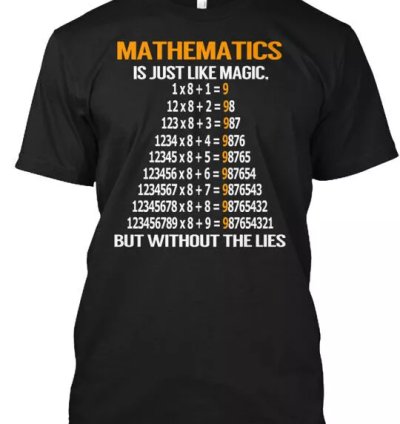Mathematics Is Magic T-shirt Made In The Usa Size S To 5xl