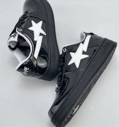 200 Nike Air Force 1 Low 07 X Bape Black And White Patent Leather 1k30191302 - P