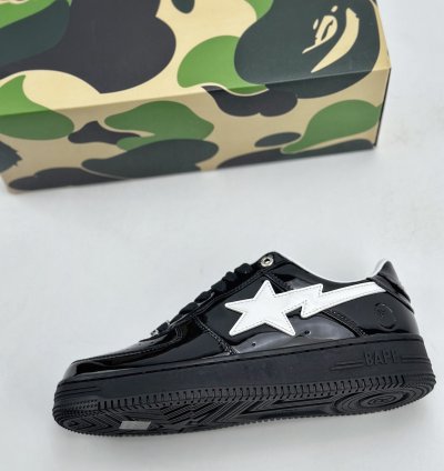 200 Nike Air Force 1 Low 07 X Bape Black And White Patent Leather 1k30191302 - P