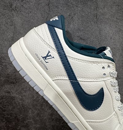 280 Nike Sb Dunk Low X Louis Vuitton White Navy Blue Starry