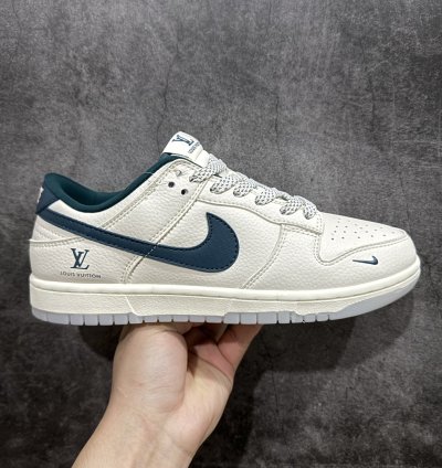 280 Nike Sb Dunk Low X Louis Vuitton White Navy Blue Starry