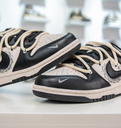260 Yc Version Nike Dunk Low Metal Punk Black White Gold Dd1391-100 -