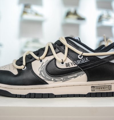 260 Yc Version Nike Dunk Low Metal Punk Black White Gold Dd1391-100 -