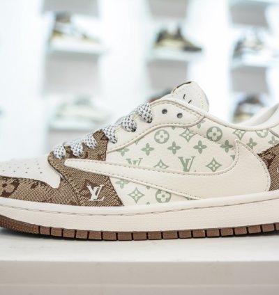 270 Ts X Air Jordan Aj1 Low Inverted Hook Low-top Joint Color Matching Sj