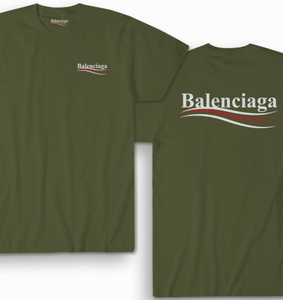 Balenciaga Election Campaign Shirt Military Green Made In Usa S To 5xl