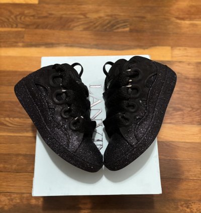 1400 Black Glitter Curb Sneakers