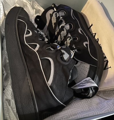 Black And Reflective Lanvin Sneakers Sz 46