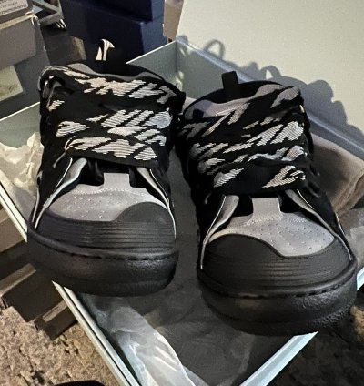 Black And Reflective Lanvin Sneakers Sz 46