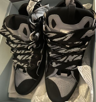 Black And Reflective Lanvin Sneakers Sz 46