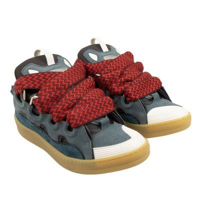 Blue Leather Skate Woven Laces Sneakers Size 8 41