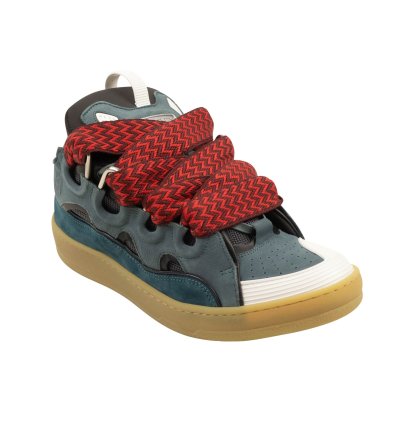 Blue Leather Skate Woven Laces Sneakers Size 9 42