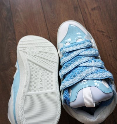 Bnwt Aw22 Lanvin Blue Curb Sneakers 38