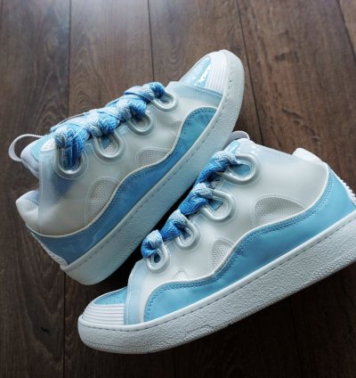 Bnwt Aw22 Lanvin Blue Curb Sneakers 40