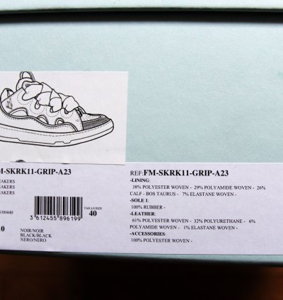 Bnwt Aw23 Lanvin Curb Sneakers Black 40