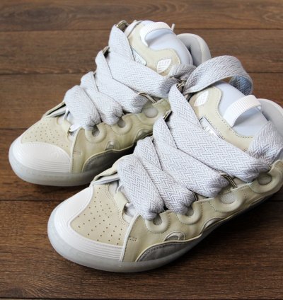 Bnwt Ss23 Lanvin Curb Sneakers Beige 44