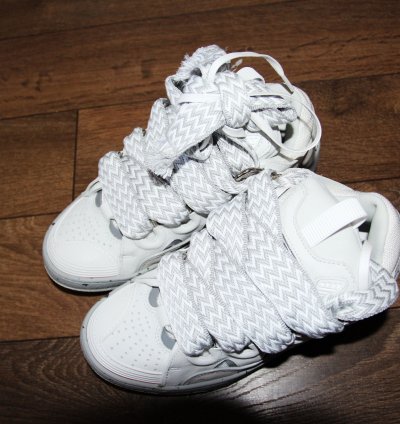 Bnwt Ss23 Lanvin Curb Sneakers Grey White 38