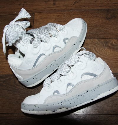 Bnwt Ss23 Lanvin Curb Sneakers Grey White 38