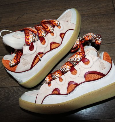 Bnwt Ss23 Lanvin Curb Sneakers Pale Pink Mango 44