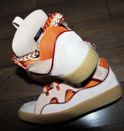 Bnwt Ss23 Lanvin Curb Sneakers Pale Pink Mango 44
