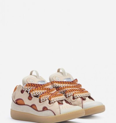 Bnwt Ss23 Lanvin Curb Sneakers Pale Pink Mango 44