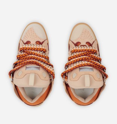 Bnwt Ss23 Lanvin Curb Sneakers Pale Pink Mango 44
