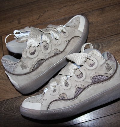 Bnwt Ss23 Lanvin Curb Sneakers Taupe 44