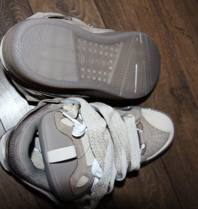 Bnwt Ss23 Lanvin Curb Sneakers Taupe 44