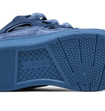 Bnwt Ss24 Lanvin Basket Curb Monochrome Sneakers Blue 40
