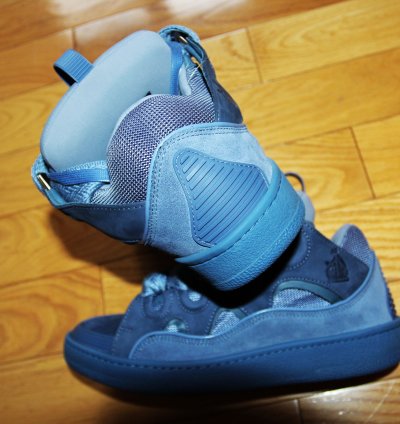 Bnwt Ss24 Lanvin Basket Curb Monochrome Sneakers Blue 40