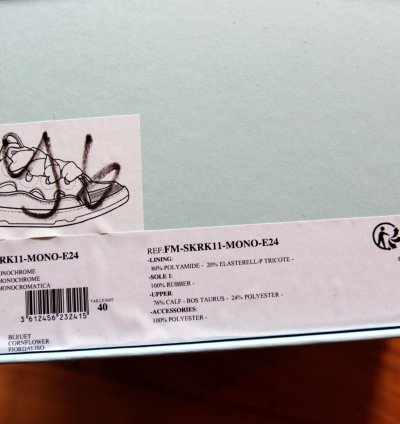 Bnwt Ss24 Lanvin Basket Curb Monochrome Sneakers Blue 40