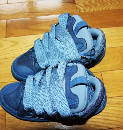 Bnwt Ss24 Lanvin Basket Curb Monochrome Sneakers Blue 41