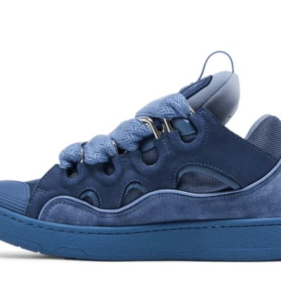 Bnwt Ss24 Lanvin Basket Curb Monochrome Sneakers Blue 41