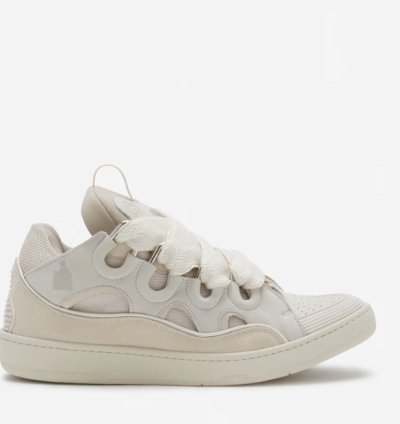 Bnwt Ss24 Lanvin Basket Curb Monochrome Sneakers Peach 40