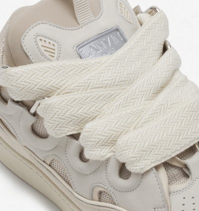 Bnwt Ss24 Lanvin Basket Curb Monochrome Sneakers Peach 40