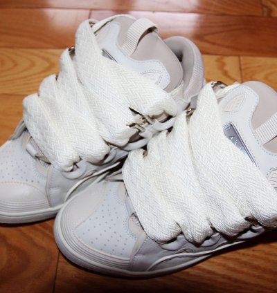 Bnwt Ss24 Lanvin Basket Curb Monochrome Sneakers Peach 40