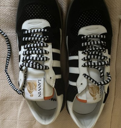 Brand New Lanvin Clay Low Top Sneakers Black White