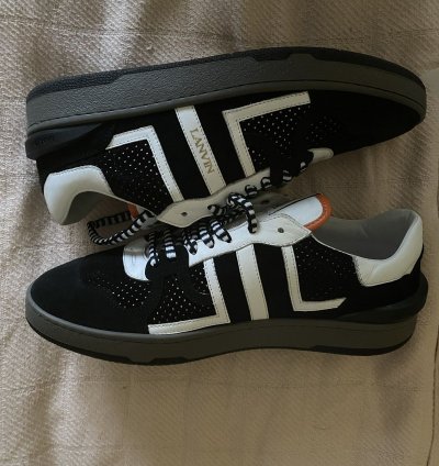 Brand New Lanvin Clay Low Top Sneakers Black White