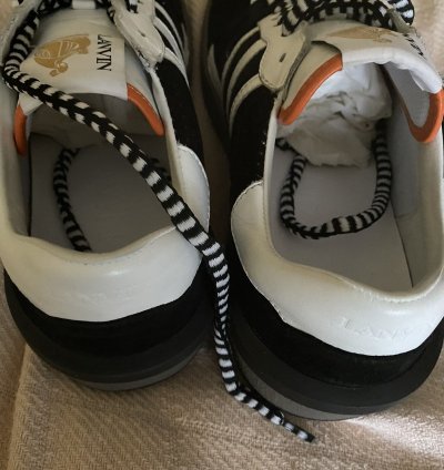 Brand New Lanvin Clay Low Top Sneakers Black White