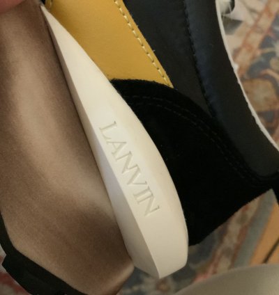 Brand New Lanvin Nylon Bumper Sneaker Navy And Gold Size 45