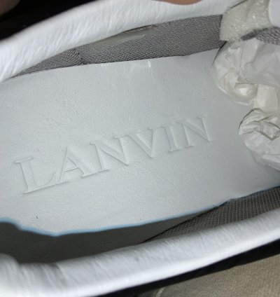 Brand New Lanvin Nylon Bumper Sneaker Navy And Gold Size 45