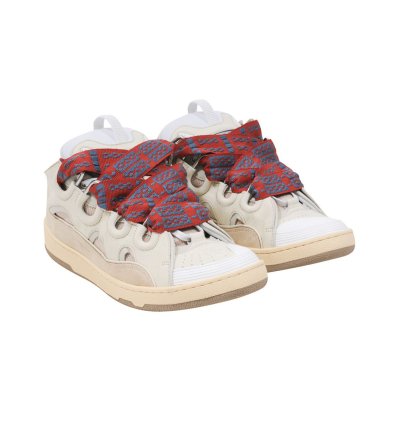 Curb Skat Shoe Beige Tan White Skate Sneakers - 00705-