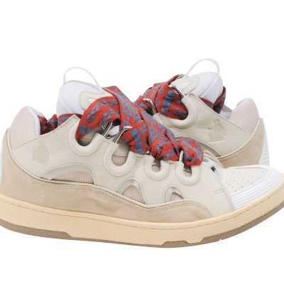 Curb Skat Shoe Beige Tan White Skate Sneakers - 00705-