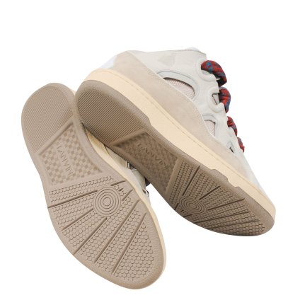 Curb Skat Shoe Beige Tan White Skate Sneakers - 00705-