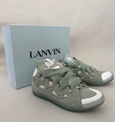 Curb Suede Trim Sneakers In Sage