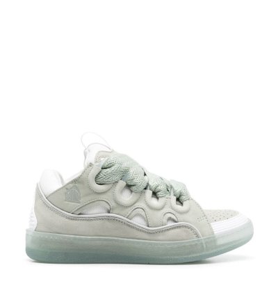 Curb Suede Trim Sneakers In Sage