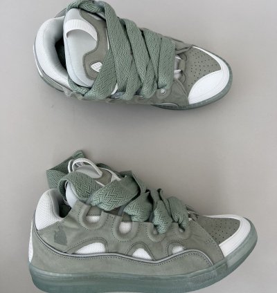 Curb Suede Trim Sneakers In Sage