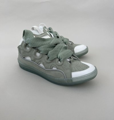 Curb Suede Trim Sneakers In Sage